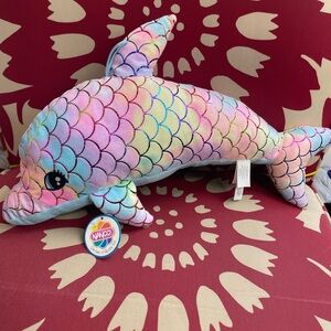 Nanco Rainbow Pastel Iridescent Dolphin 19” Stuffed Animal Plush